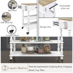 Rolling Kitchen Island with Storage, Wheels, Wine and Spice Rack