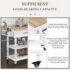 Rolling Kitchen Island with Storage, Wheels, Wine and Spice Rack