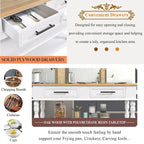 Rolling Kitchen Island with Storage, Wheels, Wine and Spice Rack