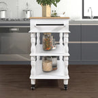 Rolling Kitchen Island with Storage, Wheels, Wine and Spice Rack