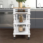 Rolling Kitchen Island with Storage, Wheels, Wine and Spice Rack