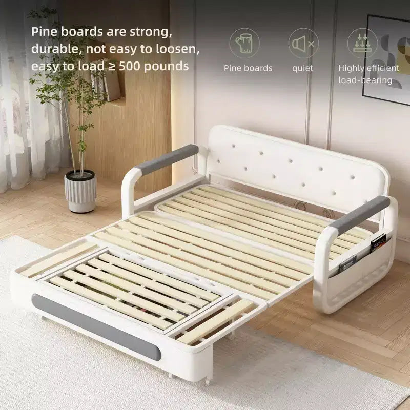 Divano letto convertibile Luck Live Farmhouse da 152 cm con base contenitore, sedia pieghevole, divani per soggiorno
