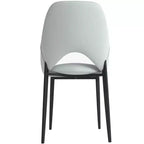 LeisureMod Amalfi Collection Upholstered Dining Chairs Set of 4  Curved Open Back Design with Powder-Coated Iron Legs for Kitchen & Dining Room
