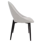 LeisureMod Amalfi Collection Upholstered Dining Chairs Set of 4  Curved Open Back Design with Powder-Coated Iron Legs for Kitchen & Dining Room
