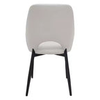 LeisureMod Amalfi Collection Upholstered Dining Chairs Set of 4  Curved Open Back Design with Powder-Coated Iron Legs for Kitchen & Dining Room