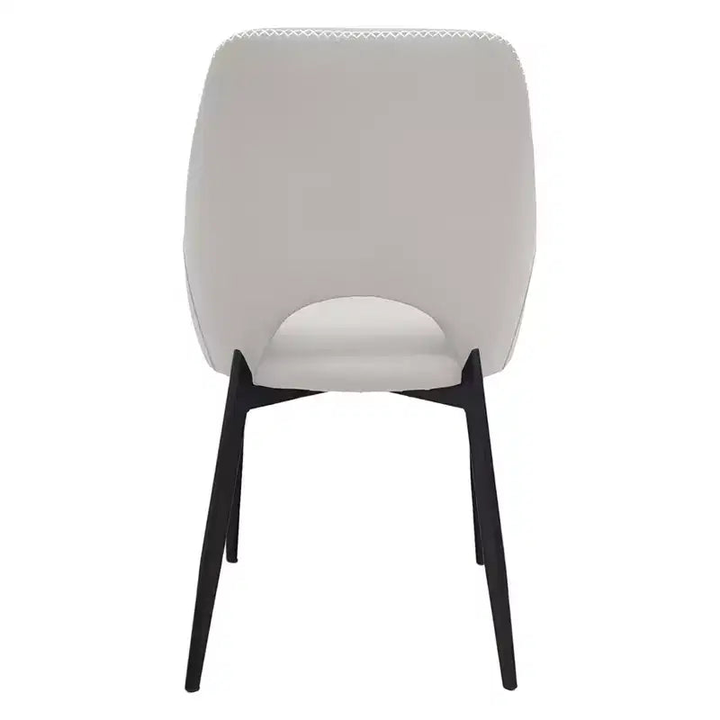 LeisureMod Amalfi Collection Upholstered Dining Chairs Set of 4  Curved Open Back Design with Powder-Coated Iron Legs for Kitchen & Dining Room
