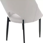 LeisureMod Amalfi Collection Upholstered Dining Chairs Set of 4  Curved Open Back Design with Powder-Coated Iron Legs for Kitchen & Dining Room