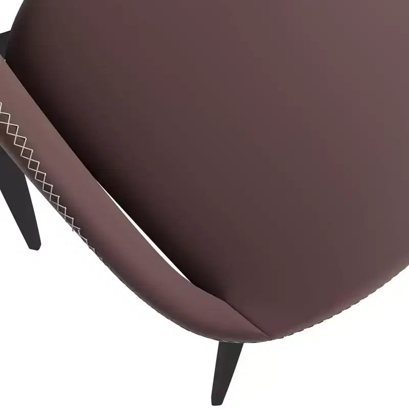 LeisureMod Amalfi Collection Upholstered Dining Chairs Set of 4  Curved Open Back Design with Powder-Coated Iron Legs for Kitchen & Dining Room
