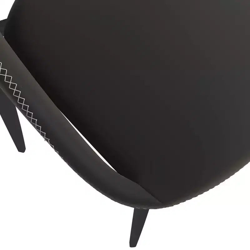 LeisureMod Amalfi Collection Upholstered Dining Chairs Set of 4  Curved Open Back Design with Powder-Coated Iron Legs for Kitchen & Dining Room