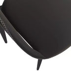LeisureMod Amalfi Collection Upholstered Dining Chairs Set of 4  Curved Open Back Design with Powder-Coated Iron Legs for Kitchen & Dining Room