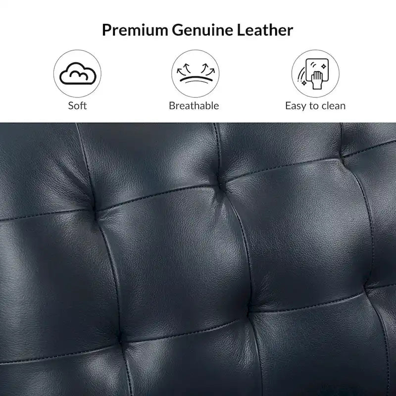 Pouf Aurora in Vera Pelle con Design Trapuntato di HULALA HOME