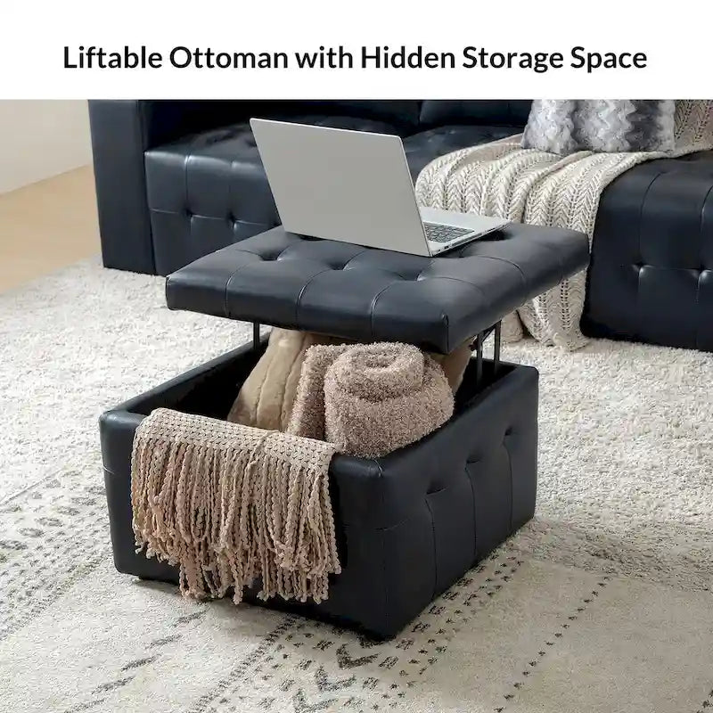 Pouf Aurora in Vera Pelle con Design Trapuntato di HULALA HOME
