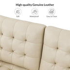 Pouf Aurora in Vera Pelle con Design Trapuntato di HULALA HOME