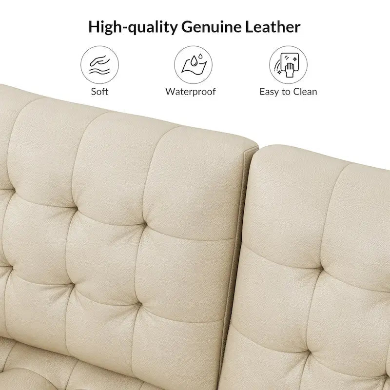 Pouf Aurora in Vera Pelle con Design Trapuntato di HULALA HOME