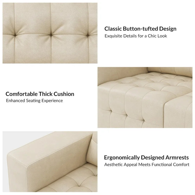 Pouf Aurora in Vera Pelle con Design Trapuntato di HULALA HOME