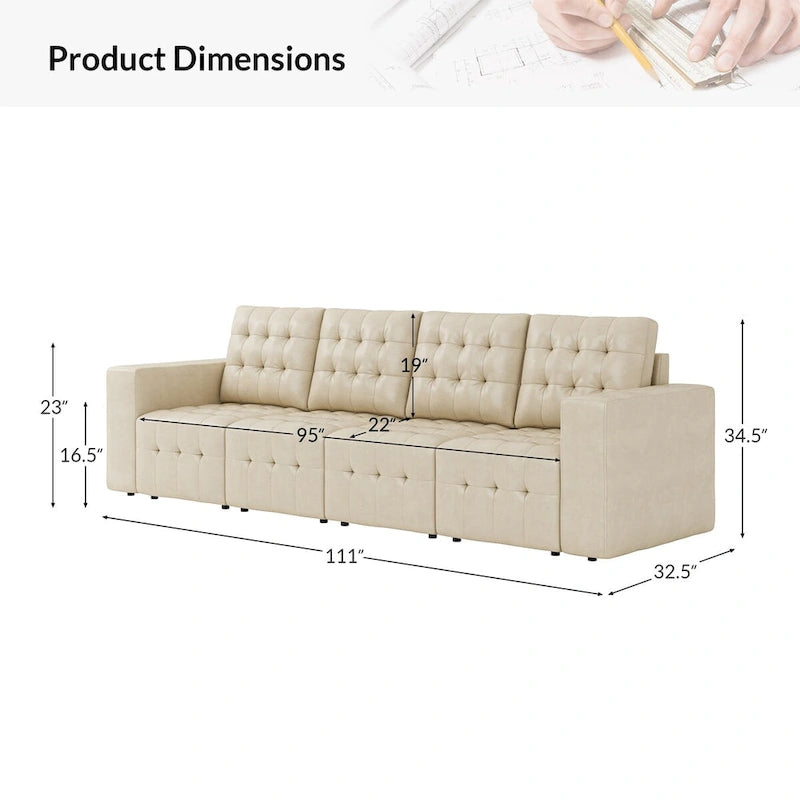 Pouf Aurora in Vera Pelle con Design Trapuntato di HULALA HOME