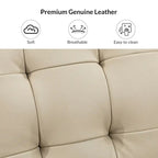 Pouf Aurora in Vera Pelle con Design Trapuntato di HULALA HOME