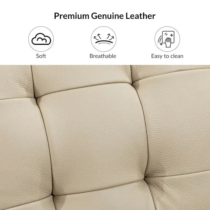Pouf Aurora in Vera Pelle con Design Trapuntato di HULALA HOME