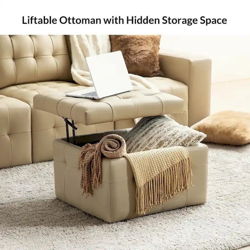 Pouf Aurora in Vera Pelle con Design Trapuntato di HULALA HOME