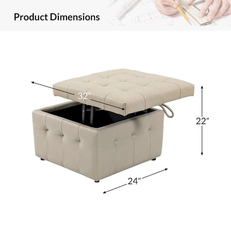 Pouf Aurora in Vera Pelle con Design Trapuntato di HULALA HOME