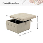 Pouf Aurora in Vera Pelle con Design Trapuntato di HULALA HOME