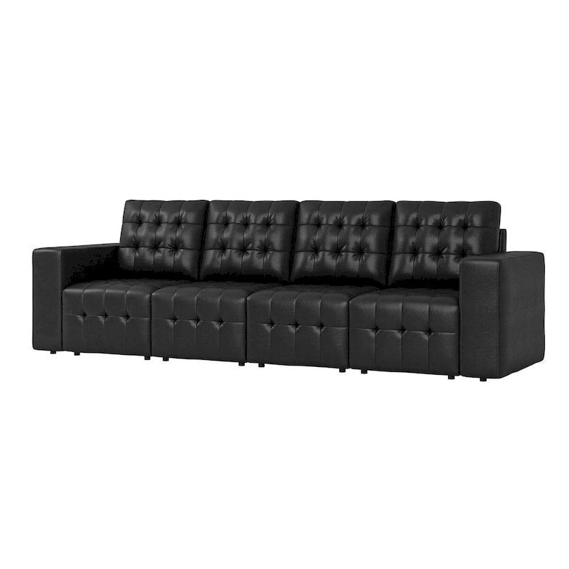 Pouf Aurora in Vera Pelle con Design Trapuntato di HULALA HOME