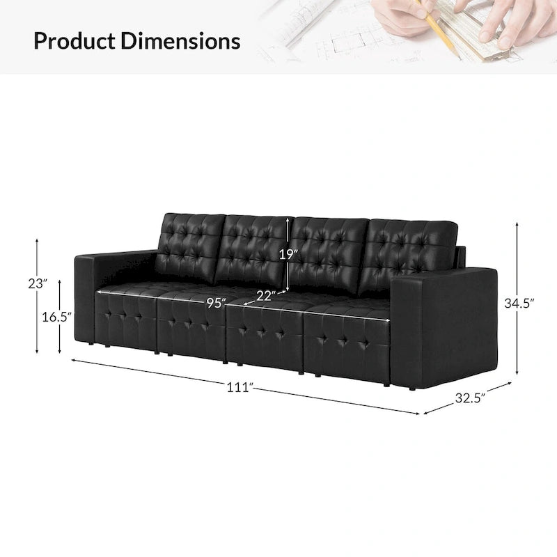 Pouf Aurora in Vera Pelle con Design Trapuntato di HULALA HOME