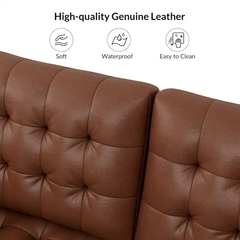 Pouf Aurora in Vera Pelle con Design Trapuntato di HULALA HOME