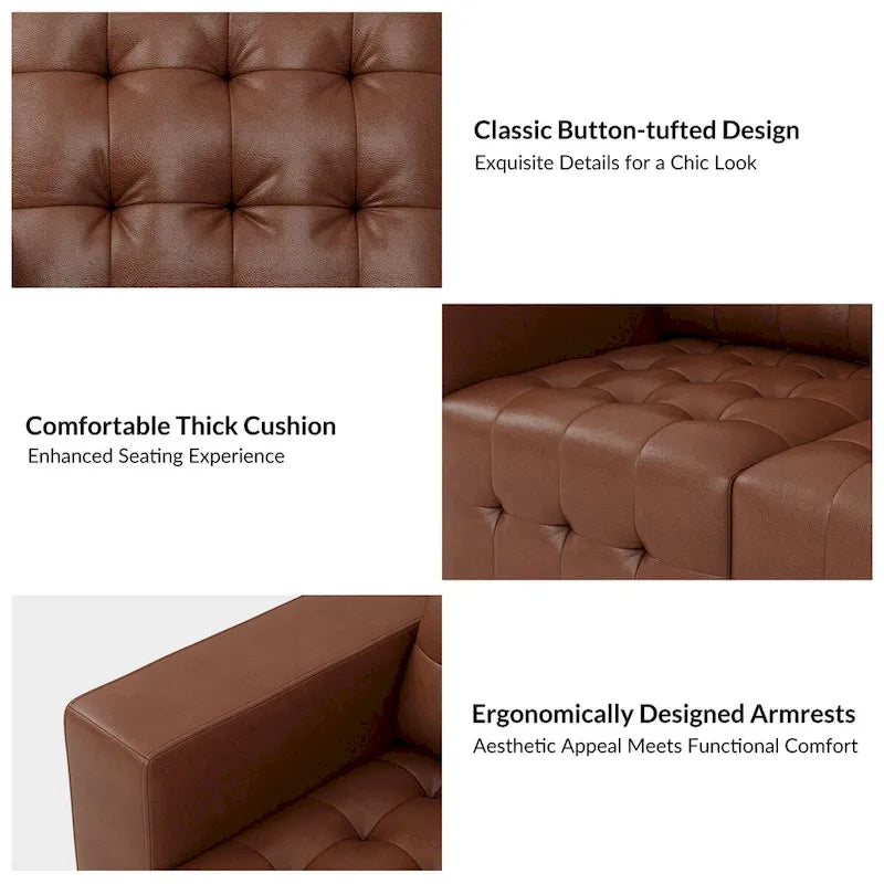 Pouf Aurora in Vera Pelle con Design Trapuntato di HULALA HOME