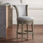 55 Downing Street Oliver 26 High Ash Gray and Oak Traditional Swivel Counter Stool