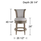 55 Downing Street Oliver 26 High Ash Gray and Oak Traditional Swivel Counter Stool