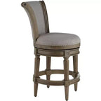 55 Downing Street Oliver 26 High Ash Gray and Oak Traditional Swivel Counter Stool