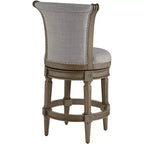 55 Downing Street Oliver 26 High Ash Gray and Oak Traditional Swivel Counter Stool