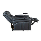 PU Leather Power Recliner Chair with Power Adjustable Headrest, USB Port, Storage Arms, Cup Holder Swivel Tray Table