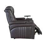 PU Leather Power Recliner Chair with Power Adjustable Headrest, USB Port, Storage Arms, Cup Holder Swivel Tray Table
