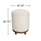 55 Downing Street Daniel Wood Swivel Bar Stool Brown 25 1/2 High Modern Zeus Pearl Cushion for Kitchen Counter Height Island Home