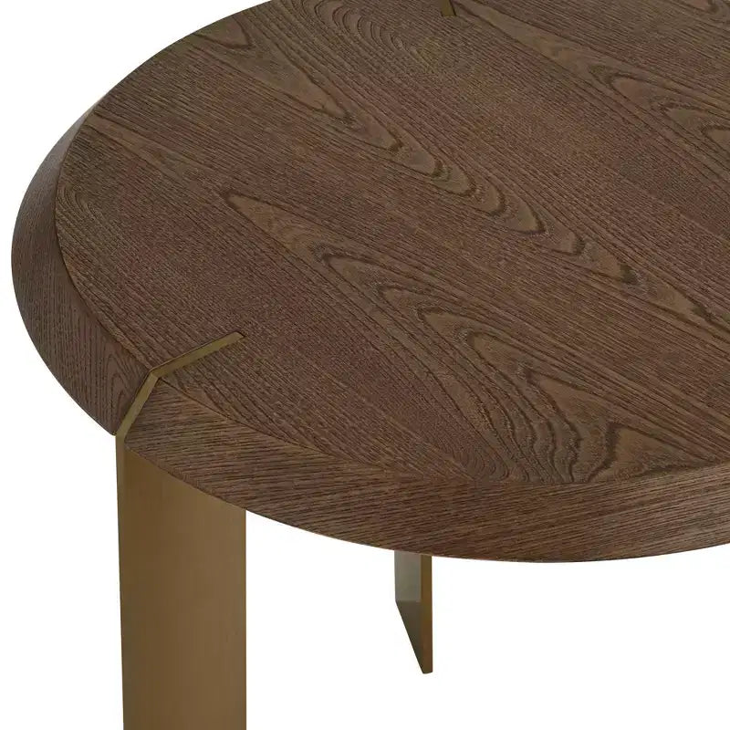 55 Downing Street Simmons 21 1/2 Wide Brown Wood Sleek Round End Table