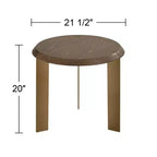 55 Downing Street Simmons 21 1/2 Wide Brown Wood Sleek Round End Table