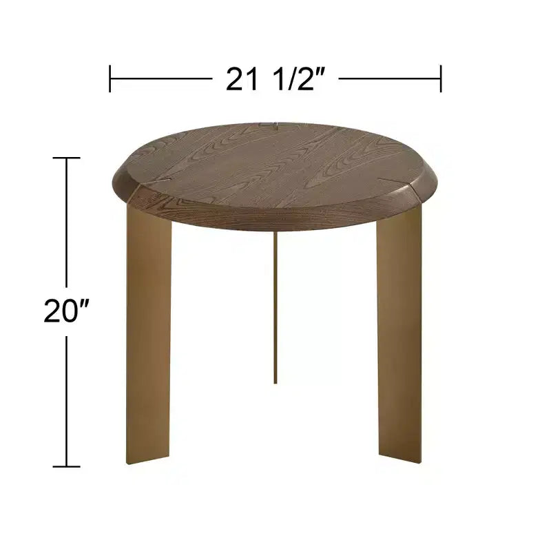 55 Downing Street Simmons 21 1/2 Wide Brown Wood Sleek Round End Table