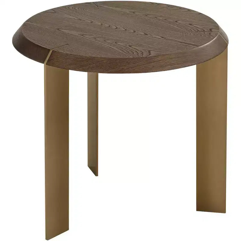 55 Downing Street Simmons 21 1/2 Wide Brown Wood Sleek Round End Table