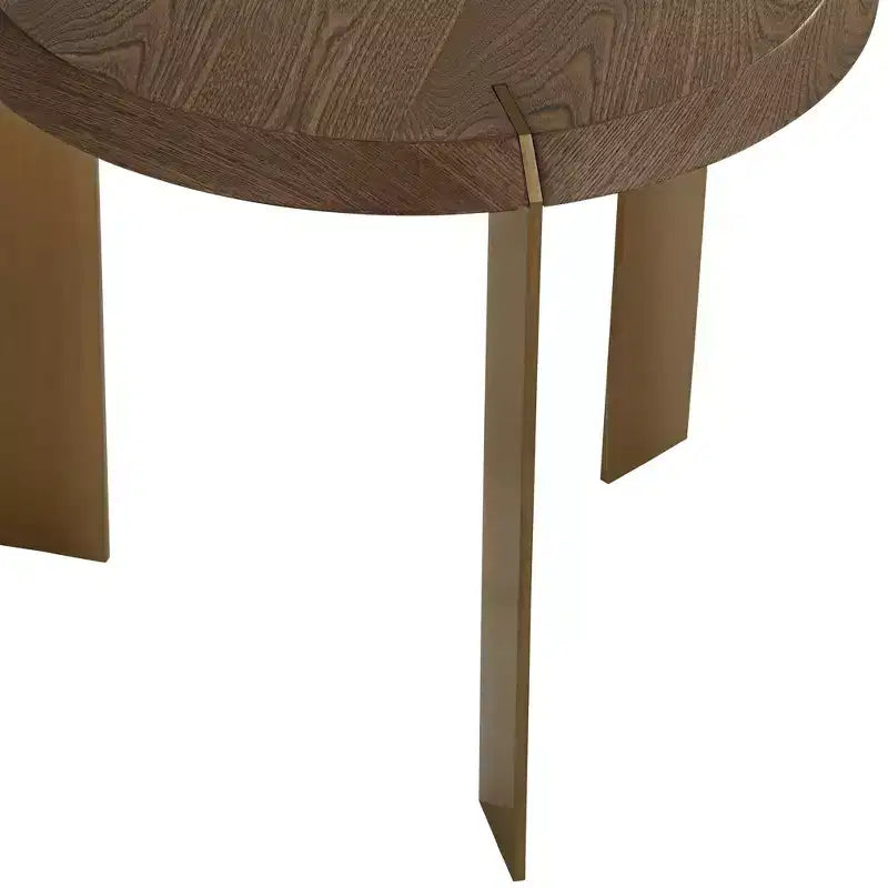 55 Downing Street Simmons 21 1/2 Wide Brown Wood Sleek Round End Table