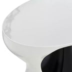 Studio 55D Dali Melt Modern Black Oval Coffee Table 27 1/2 x 17 1/2 White Marble Tabletop and Side for Living Room Bedroom House