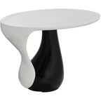 Studio 55D Dali Melt Modern Black Oval Coffee Table 27 1/2 x 17 1/2 White Marble Tabletop and Side for Living Room Bedroom House