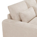 Modern Convertible Large L-shaped Feather Filled Sectional Sofa with Reversible Chaise - 129.9W x 72D x 31.5H