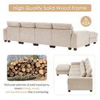 Modern Convertible Large L-shaped Feather Filled Sectional Sofa with Reversible Chaise - 129.9W x 72D x 31.5H