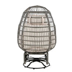 Rattan Egg Patio Swivel Chair with Cushions and Rocking Function