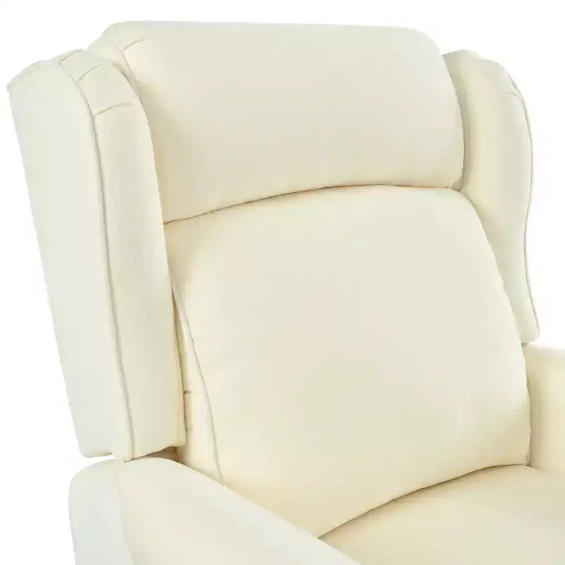 30W Accent Chair Push Back Recliner Armchair with Wing Back and Gourd-shaped Wooden Legs -ModernLuxe