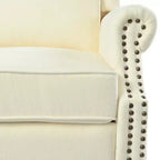 30W Accent Chair Push Back Recliner Armchair with Wing Back and Gourd-shaped Wooden Legs -ModernLuxe