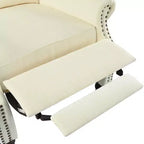 30W Accent Chair Push Back Recliner Armchair with Wing Back and Gourd-shaped Wooden Legs -ModernLuxe