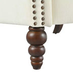 30W Accent Chair Push Back Recliner Armchair with Wing Back and Gourd-shaped Wooden Legs -ModernLuxe